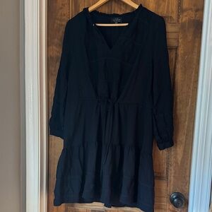 Lucky Brand Black Tiered Midi Dress